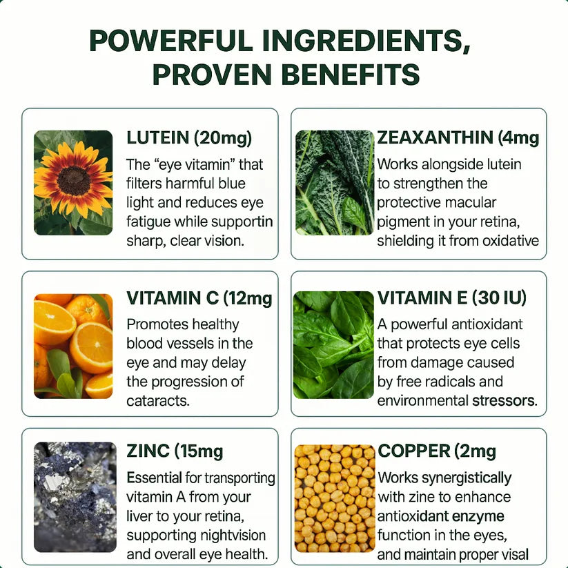 Zona Lutenvision-suplemento vitamínico y mineral para la salud ocular (90 cápsulas)