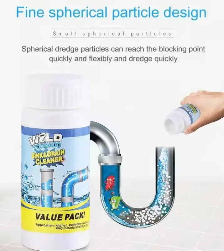 Desatascador Potente en Polvo – Limpieza Eficaz de Fregaderos e Inodoros