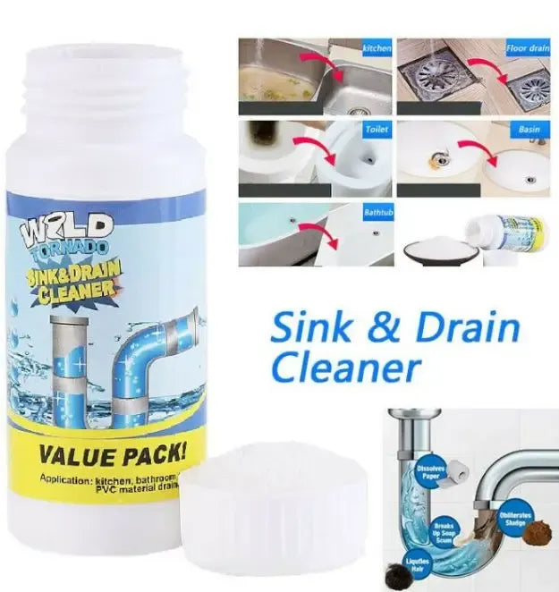 Desatascador Potente en Polvo – Limpieza Eficaz de Fregaderos e Inodoros